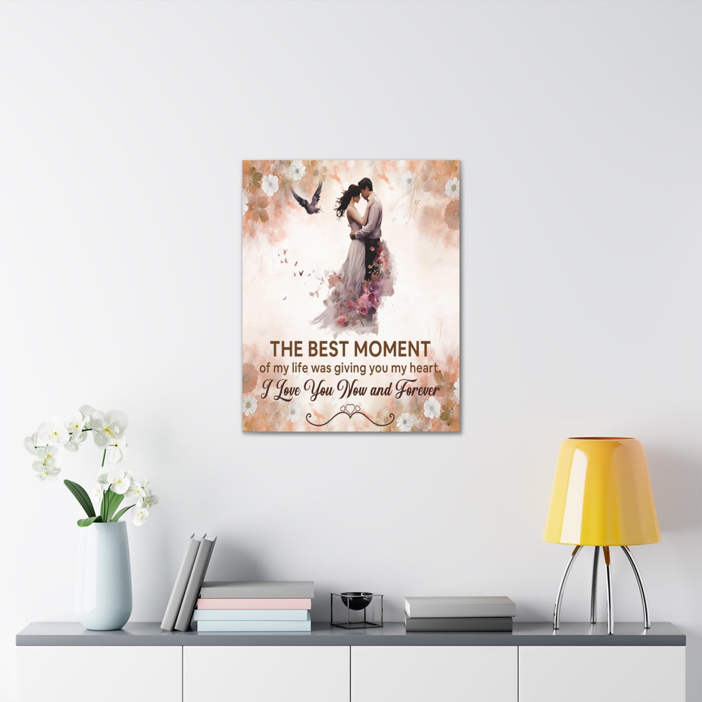 To My Wife The Best Moment of My Life Canvas Wall Art – Romantic Gift of Love & Devotion