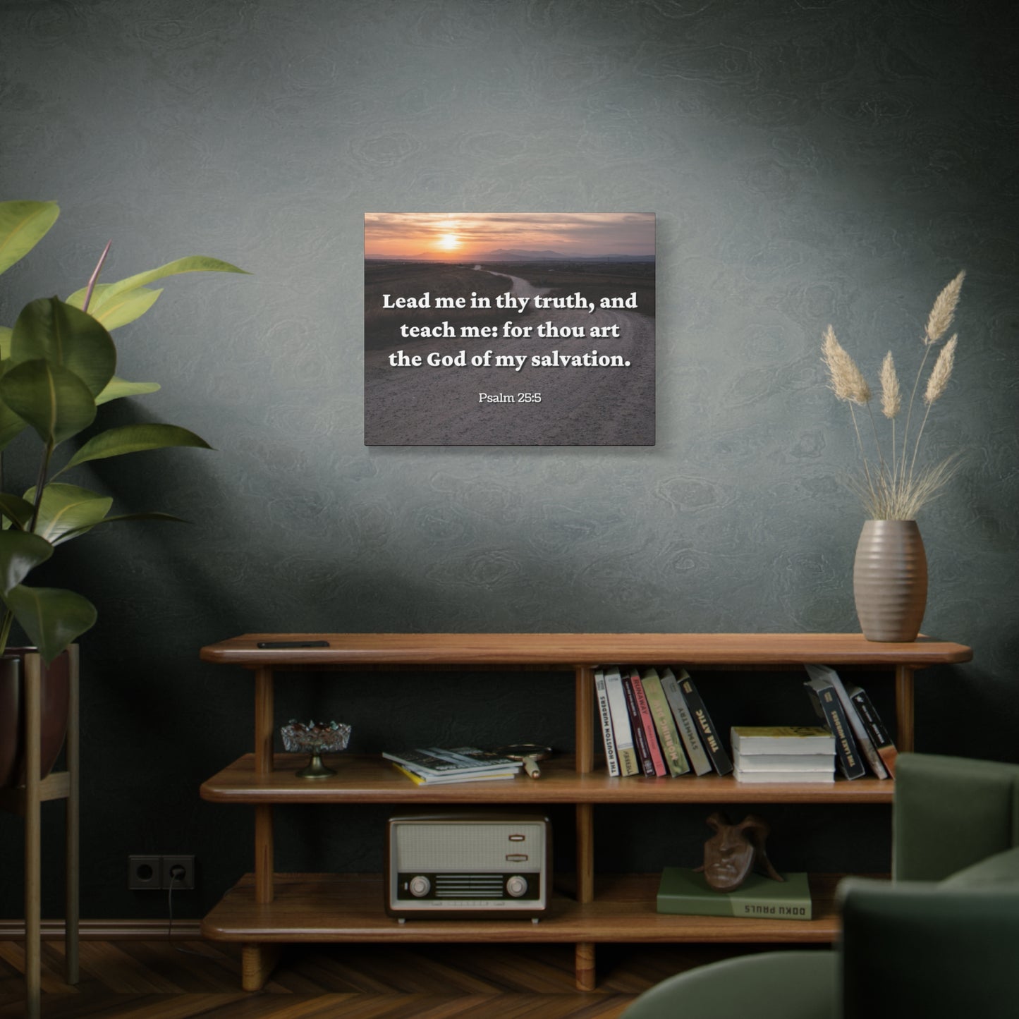 Scripture Canvas My Salvation Psalm 25:5 Christian Wall Art Bible Verse Print Ready to Hang
