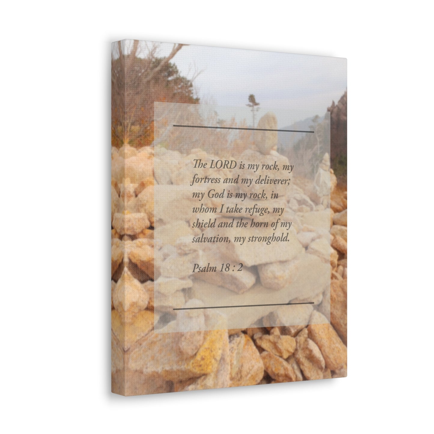 Horn Of My Salvation Psalm 18:2 Bible Verse Canvas Christian Wall Art Ready to Hang