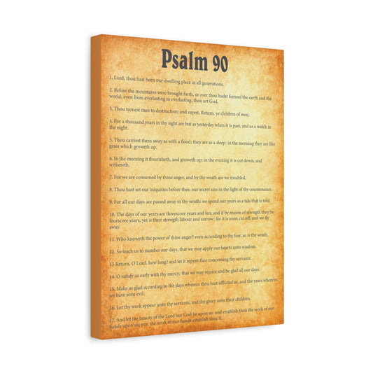 Scripture Walls Psalm 90 Gold Bible Chapter Canvas Christian Wall Art Ready to Hang Unframed