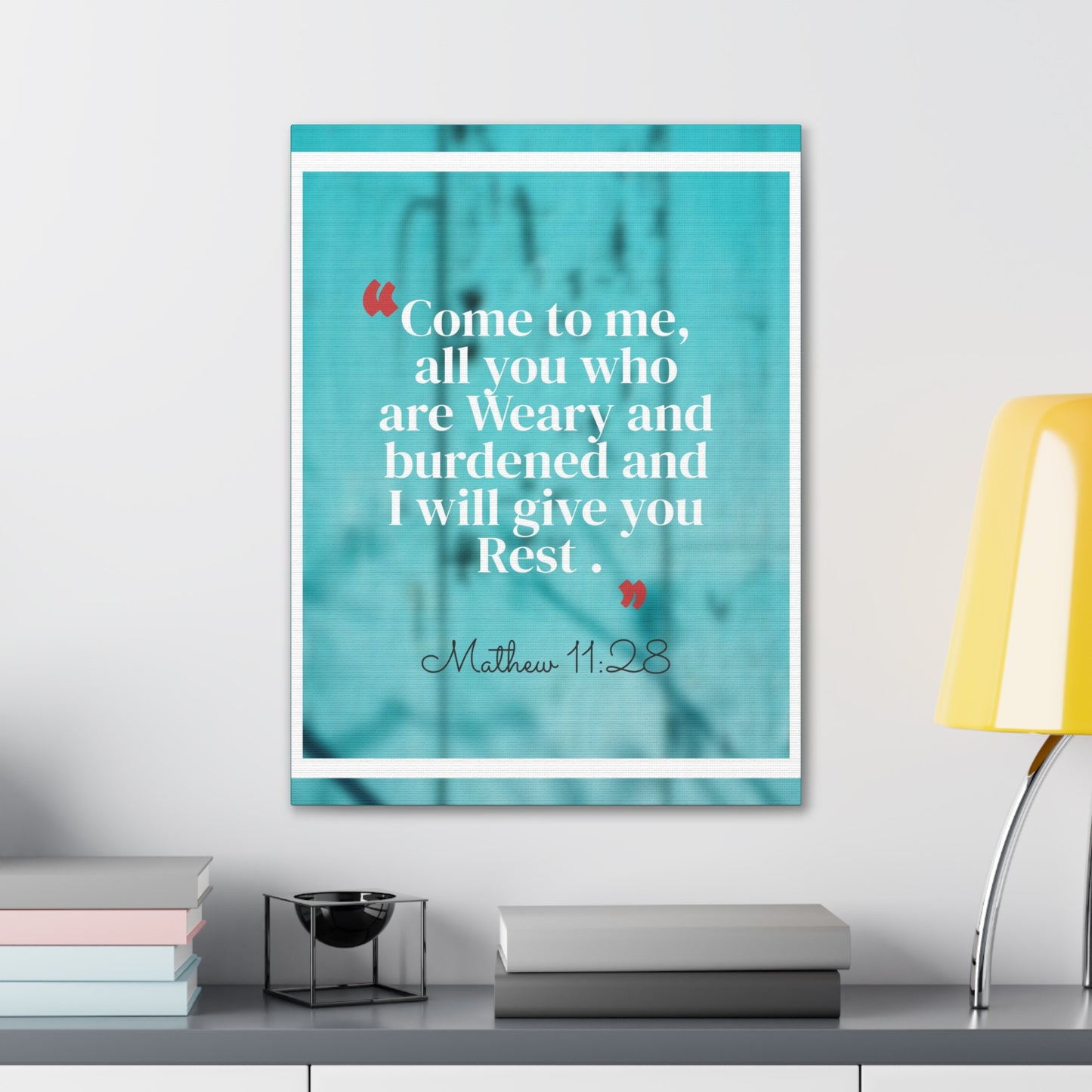 Give You Rest Matthew 11:28 Bible Verse Canvas Christian Wall Art Ready to Hang