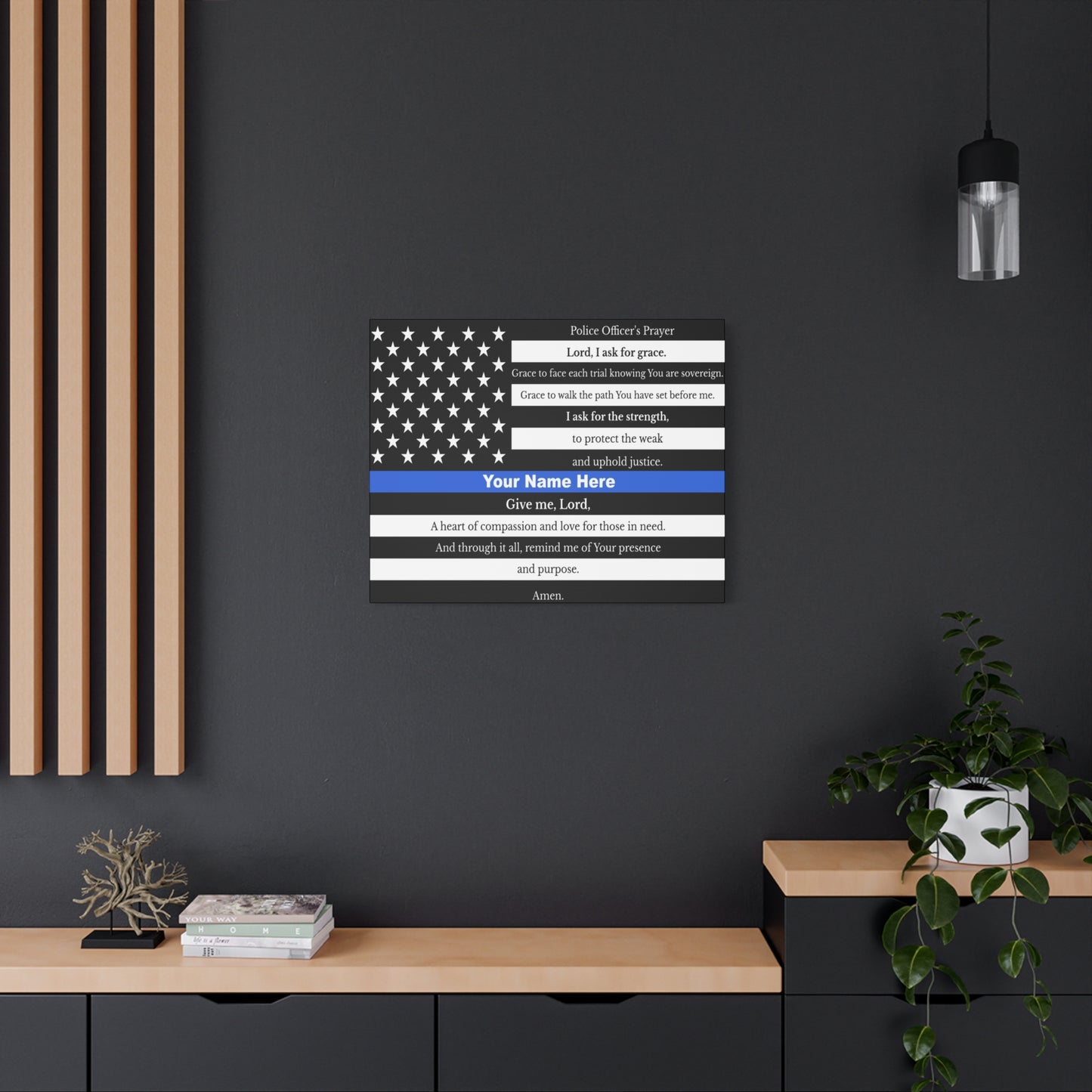 Personalized Police Prayer Bible Canvas Christian Wall Art Ready to Hang Unframed