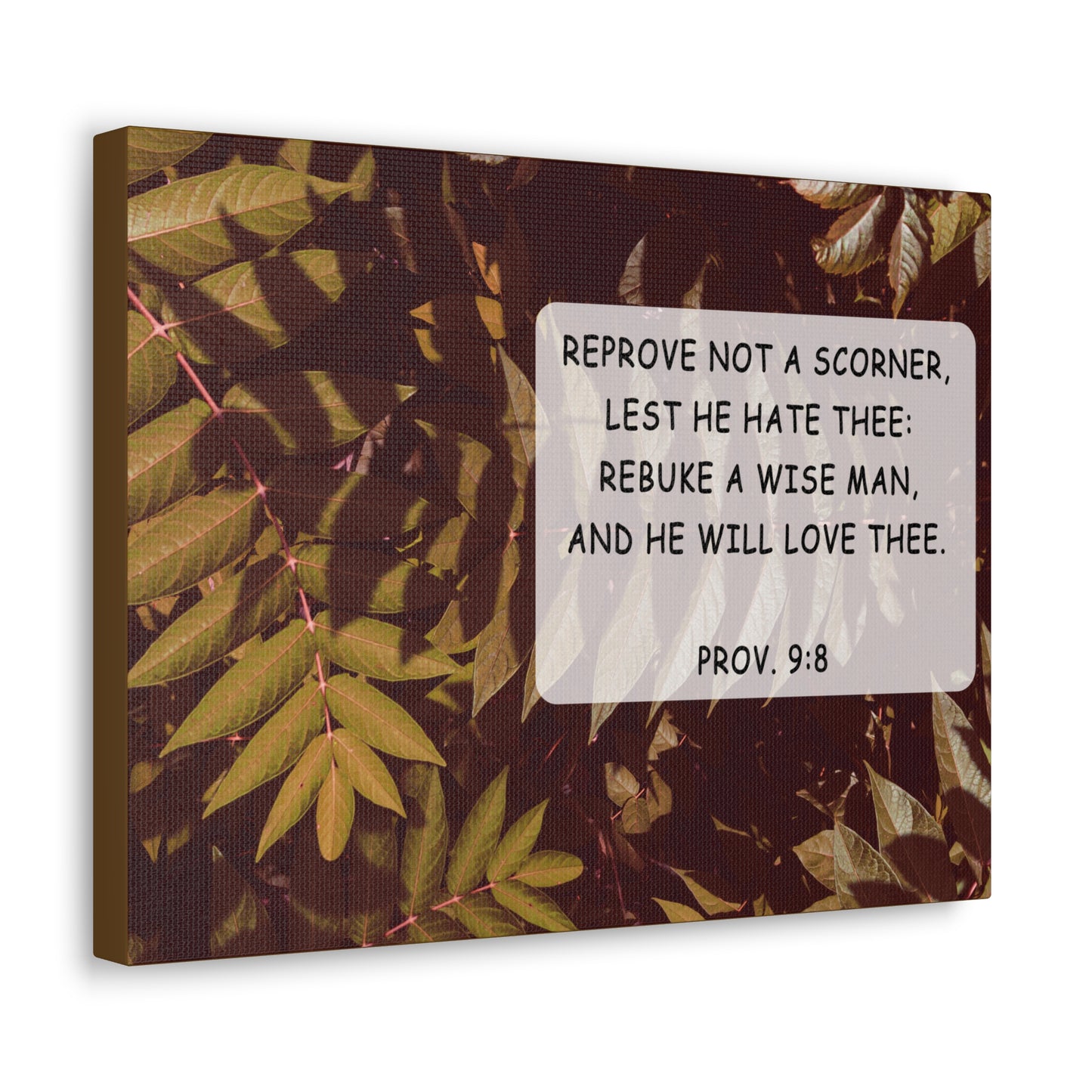 He Will Love Proverbs 9:8 Bible Verse Canvas Christian Wall Art Bible Verse Print Ready To Hang