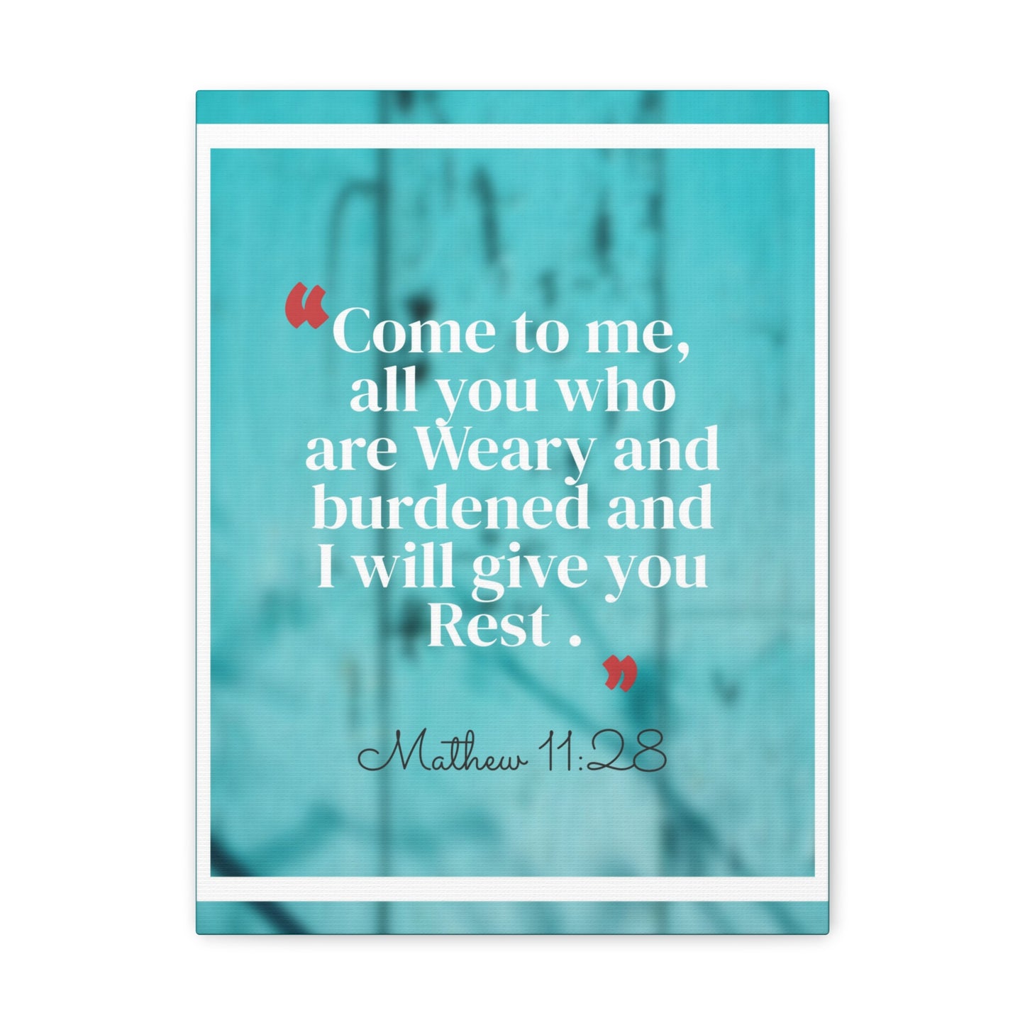 Give You Rest Matthew 11:28 Bible Verse Canvas Christian Wall Art Ready to Hang
