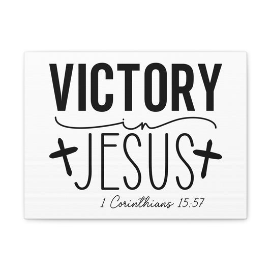 1 Corinthians 15:57 Victory in Jesus Bible Verse Canvas Christian Wall Art Ready to Hang Unframed