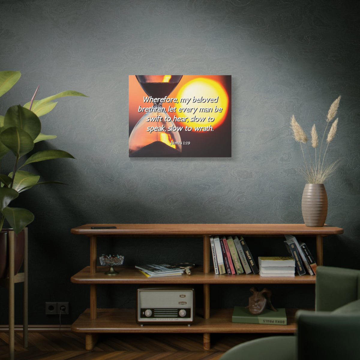 Scripture Canvas My Beloved Brethren James 1:19 Christian Wall Art Bible Verse Print Ready to Hang