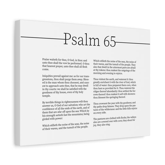 Scripture Canvas God Of Blessings Psalm 65 Christian Wall Art Bible Verse Print Ready to Hang