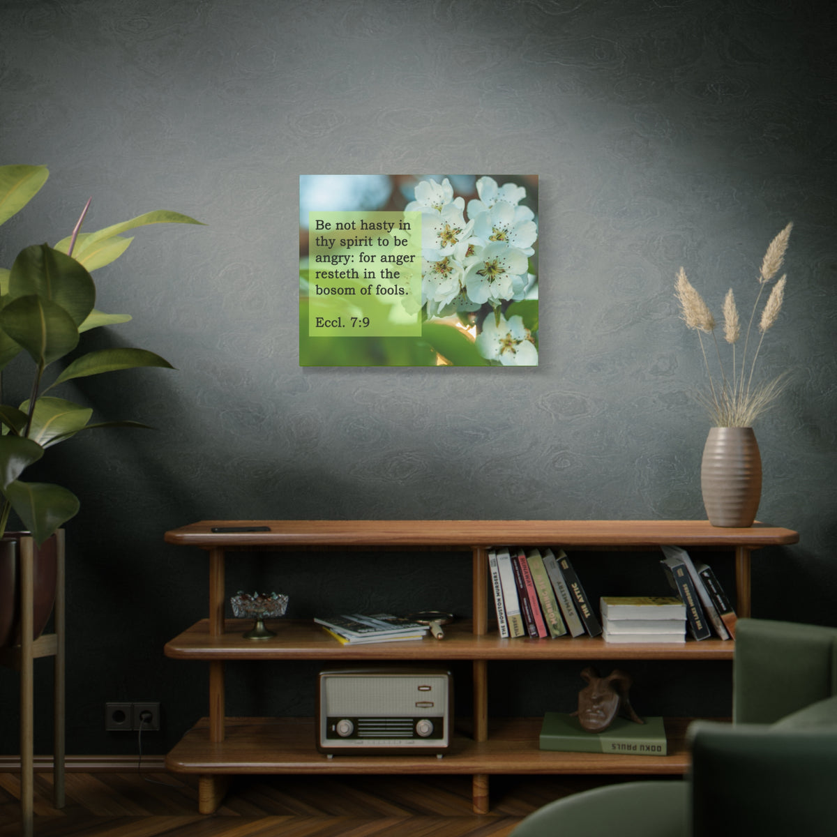 Scripture Canvas Be Not Hasty Ecclesiastes 7:9 Christian Wall Art Bible Verse Print Ready to Hang