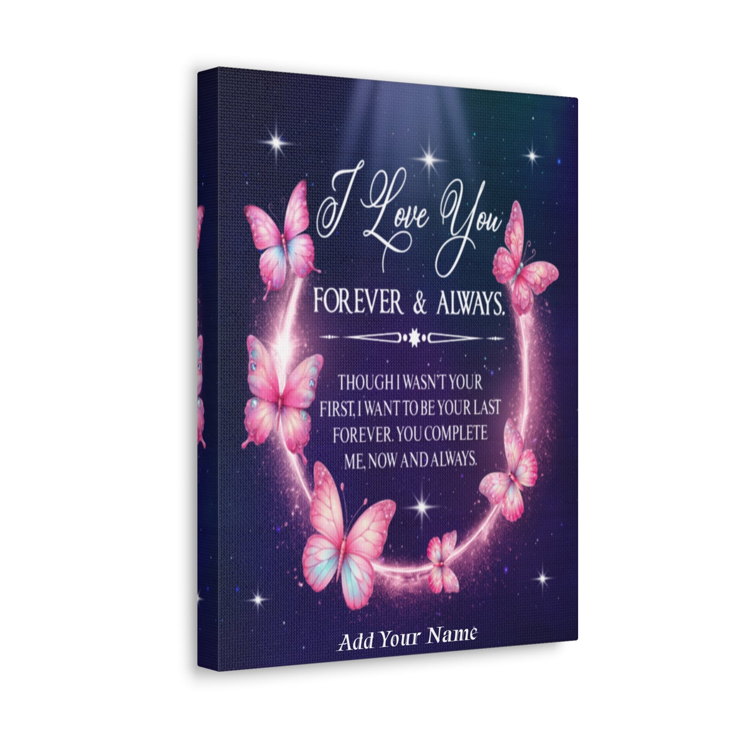 Personalized To My Wife Forever & Always Butterfly Canvas Wall Art – Romantic Gift for Eternal Love