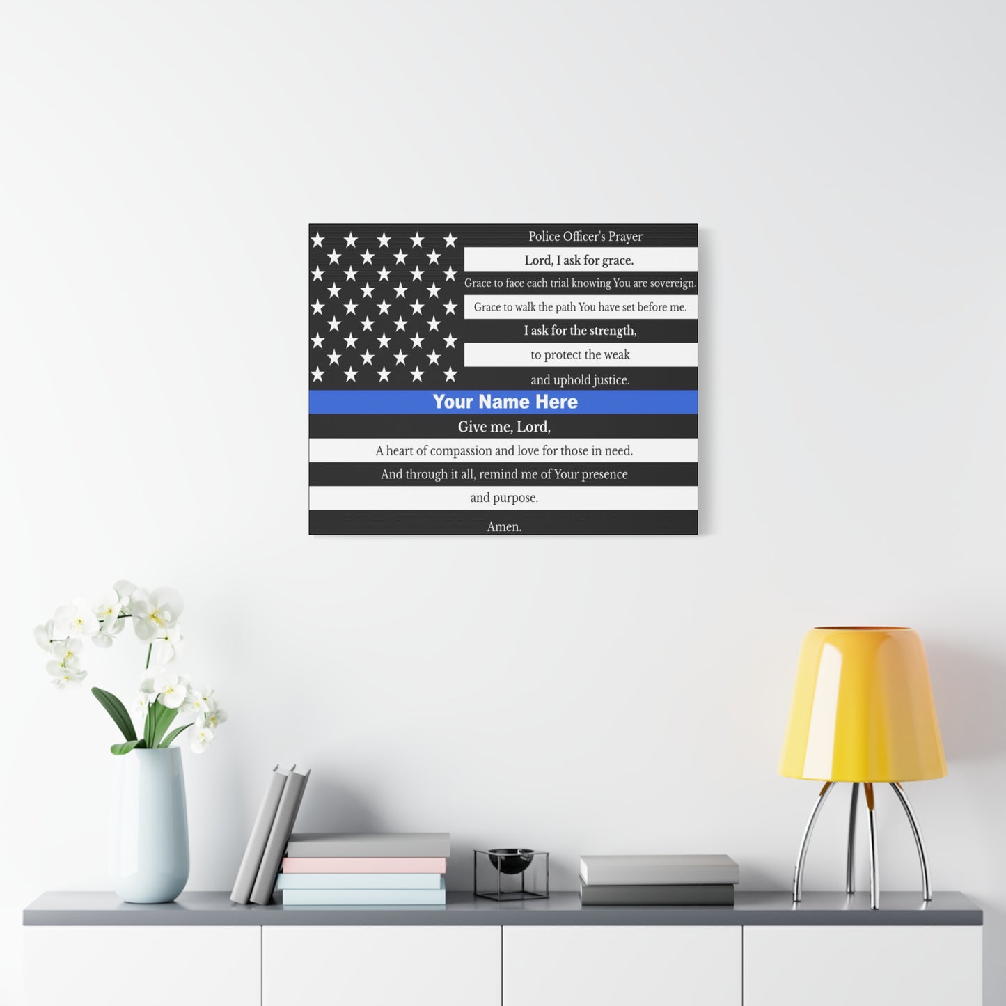 Personalized Police Prayer Bible Canvas Christian Wall Art Ready to Hang Unframed