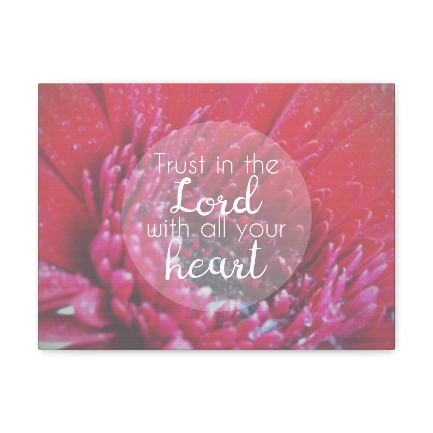 Trust In The Lord Proverbs 3:5 Pink Flower Christian Wall Art Bible Verse Print Ready to Hang