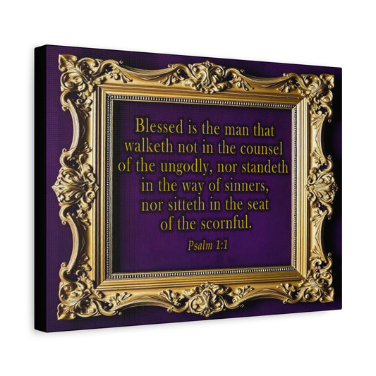 Scripture Walls Psalm 1:1 KJV Bible Verse Canvas Christian Wall Art Ready to Hang Unframed