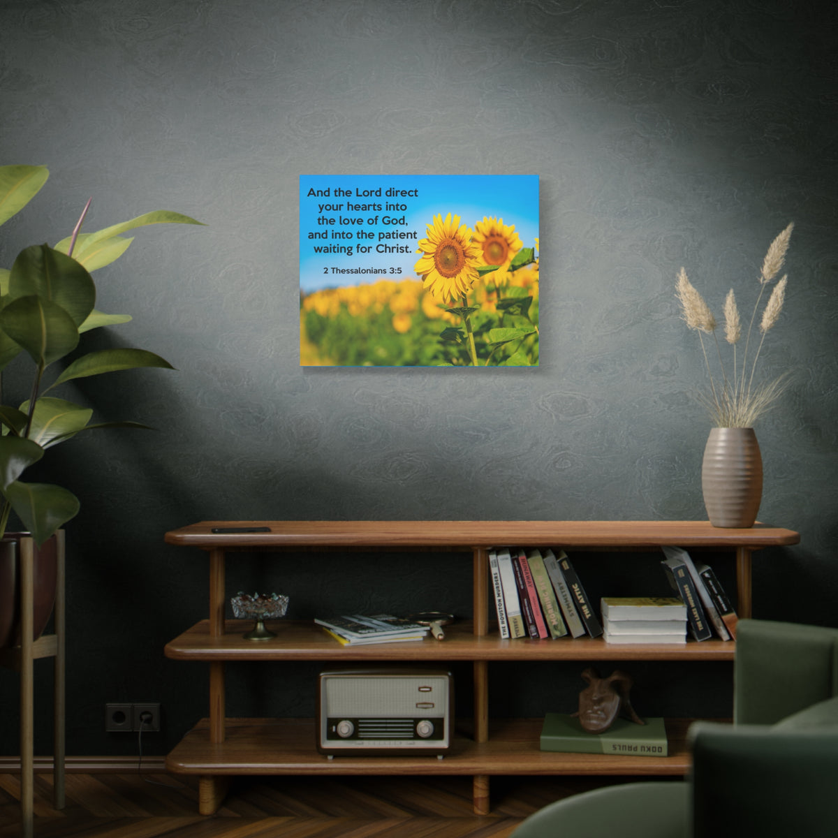 Scripture Canvas Waiting For Christ 2 Thessalonians 3:5 Christian Wall Art Bible Verse Print Ready to Hang