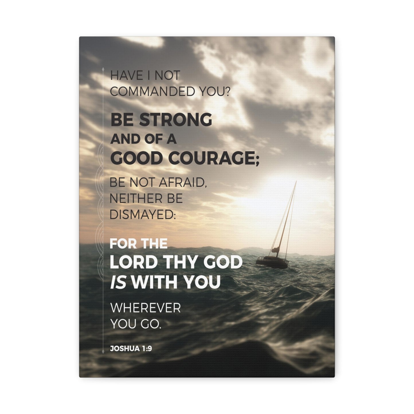 Good Courage Joshua 1:9 Sea Christian Wall Art Bible Verse Print Ready to Hang