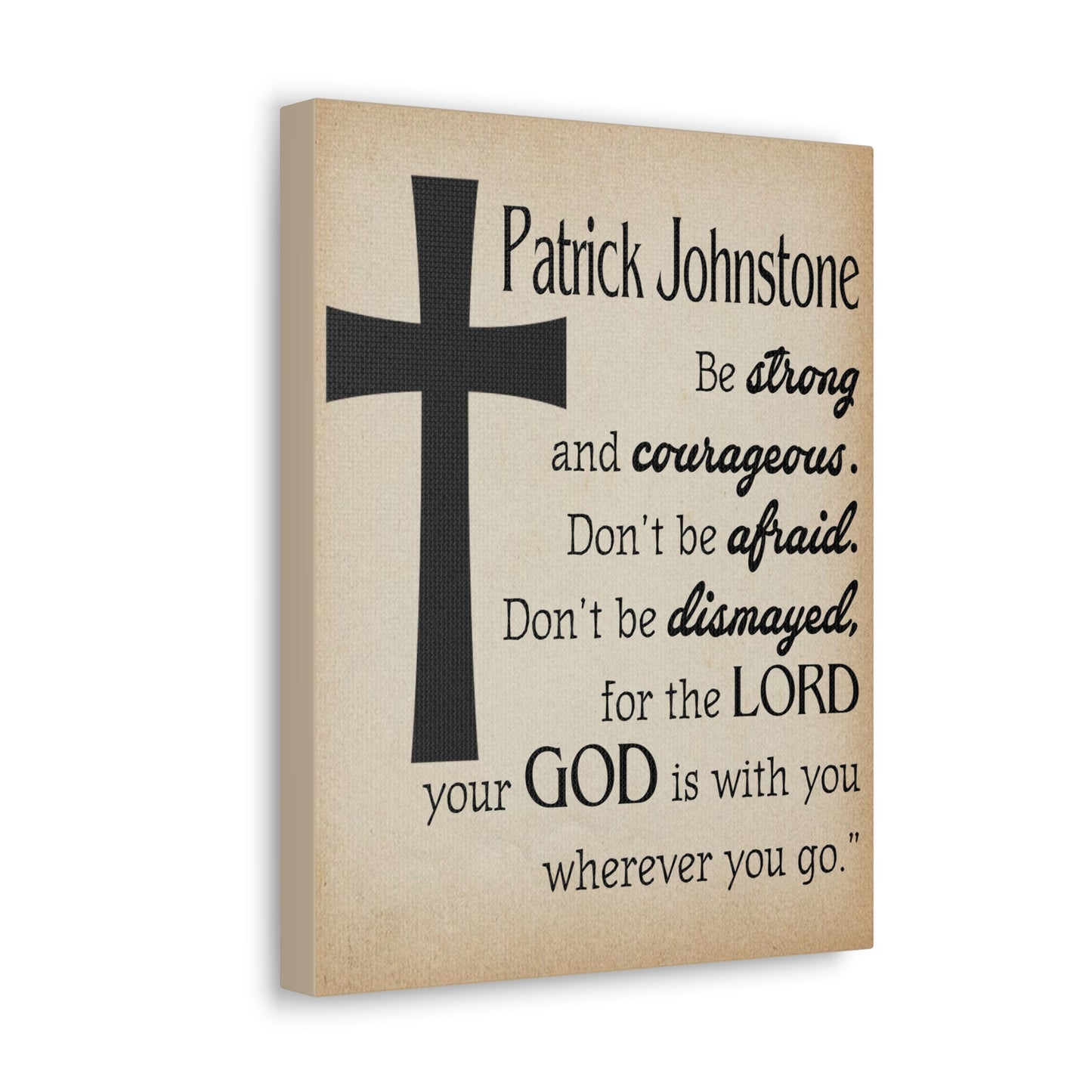 Personalized Joshua 1:9 Cross Bible Chapter Canvas Christian Wall Art Ready to Hang