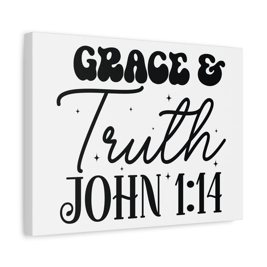 Scripture Walls John 1:14 Grace and Truth Bible Verse Canvas Christian Wall Art Ready to Hang Unframed