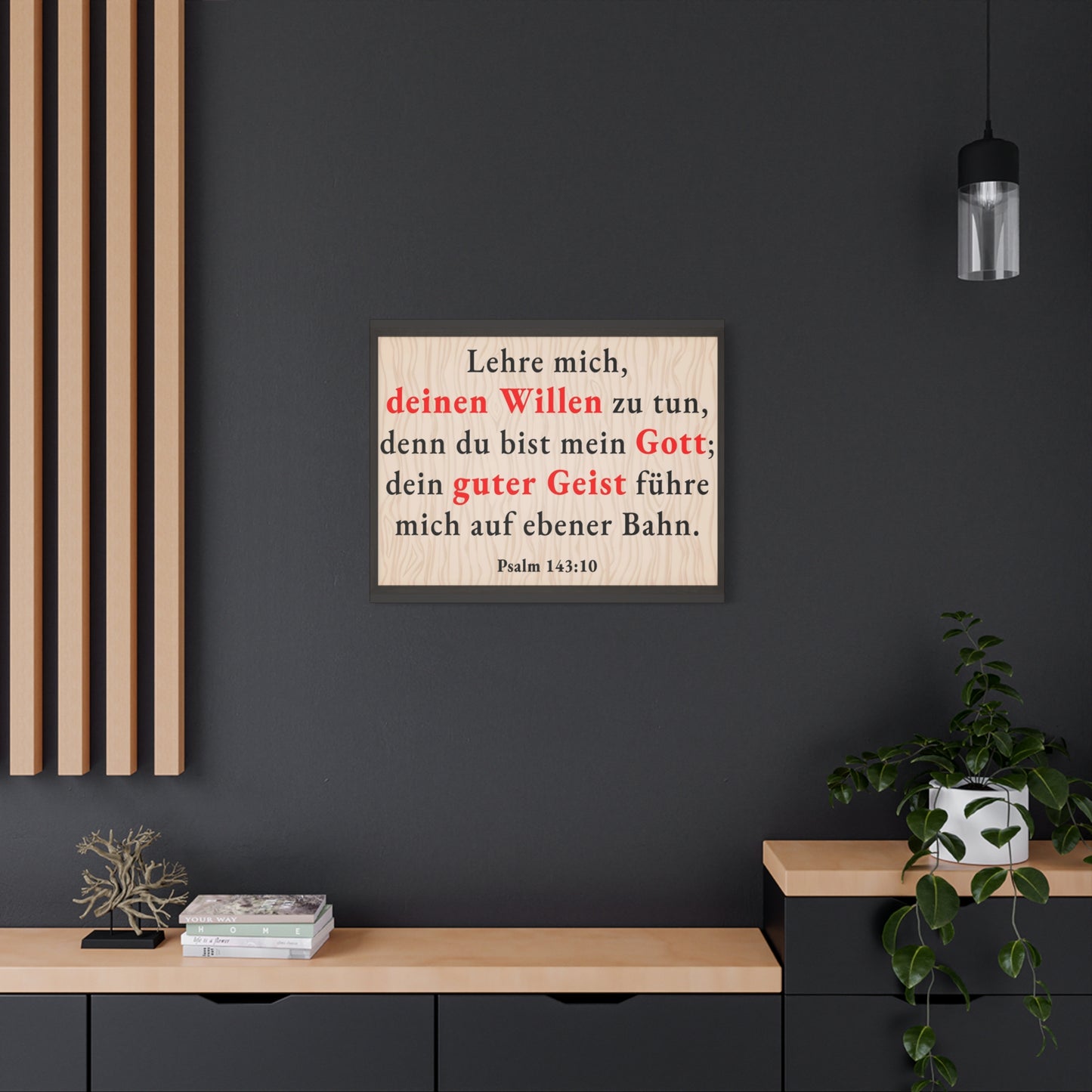 Scripture Walls Psalm 143:10 Doing Your Will German Bible Verse Canvas Christian Wall Art Ready to Hang Unframed