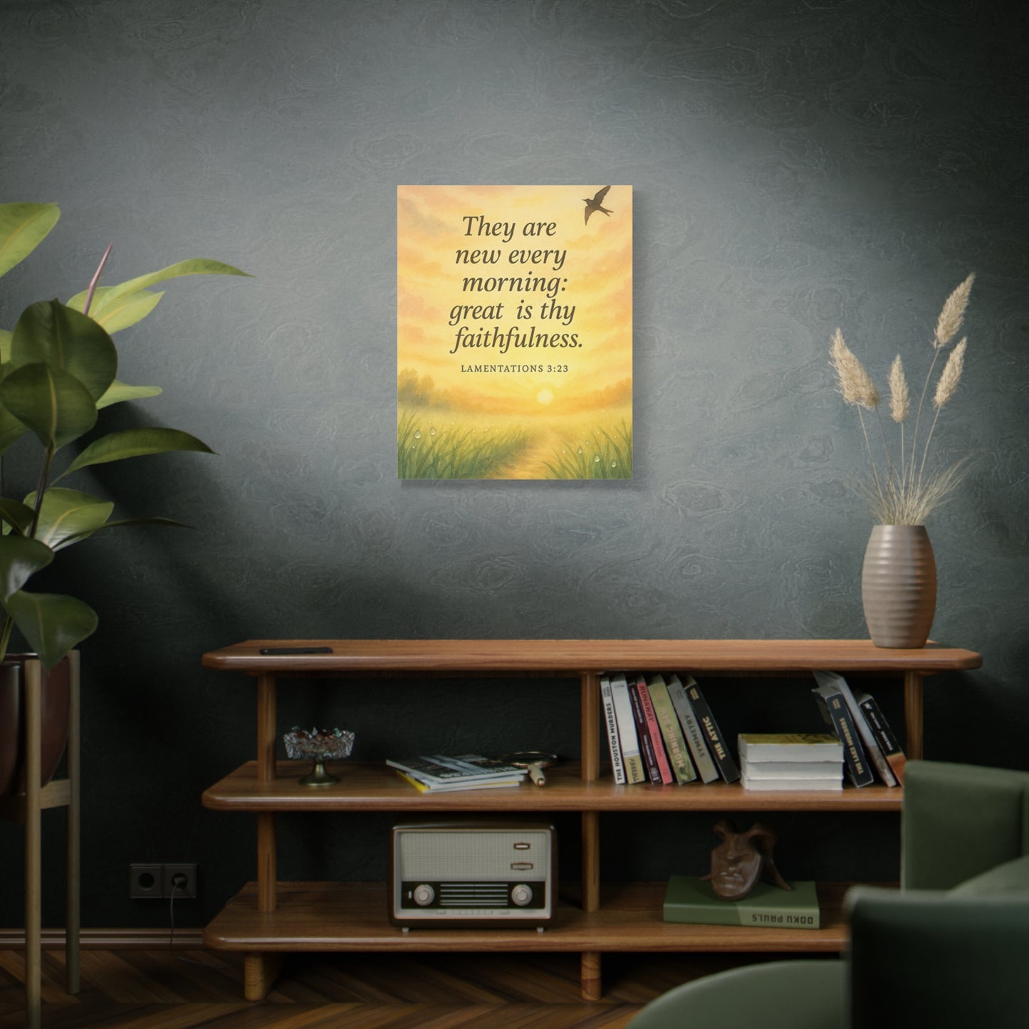 Bible Verse Canvas Lamentations 3:23 Christian Home Décor Wall Art Scripture Ready to Hang Faith Print