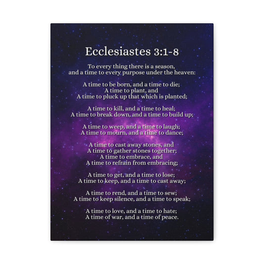 Time For Everything Universe Ecclesiastes 3:2 Bible Verse Canvas Christian Wall Art Ready to Hang
