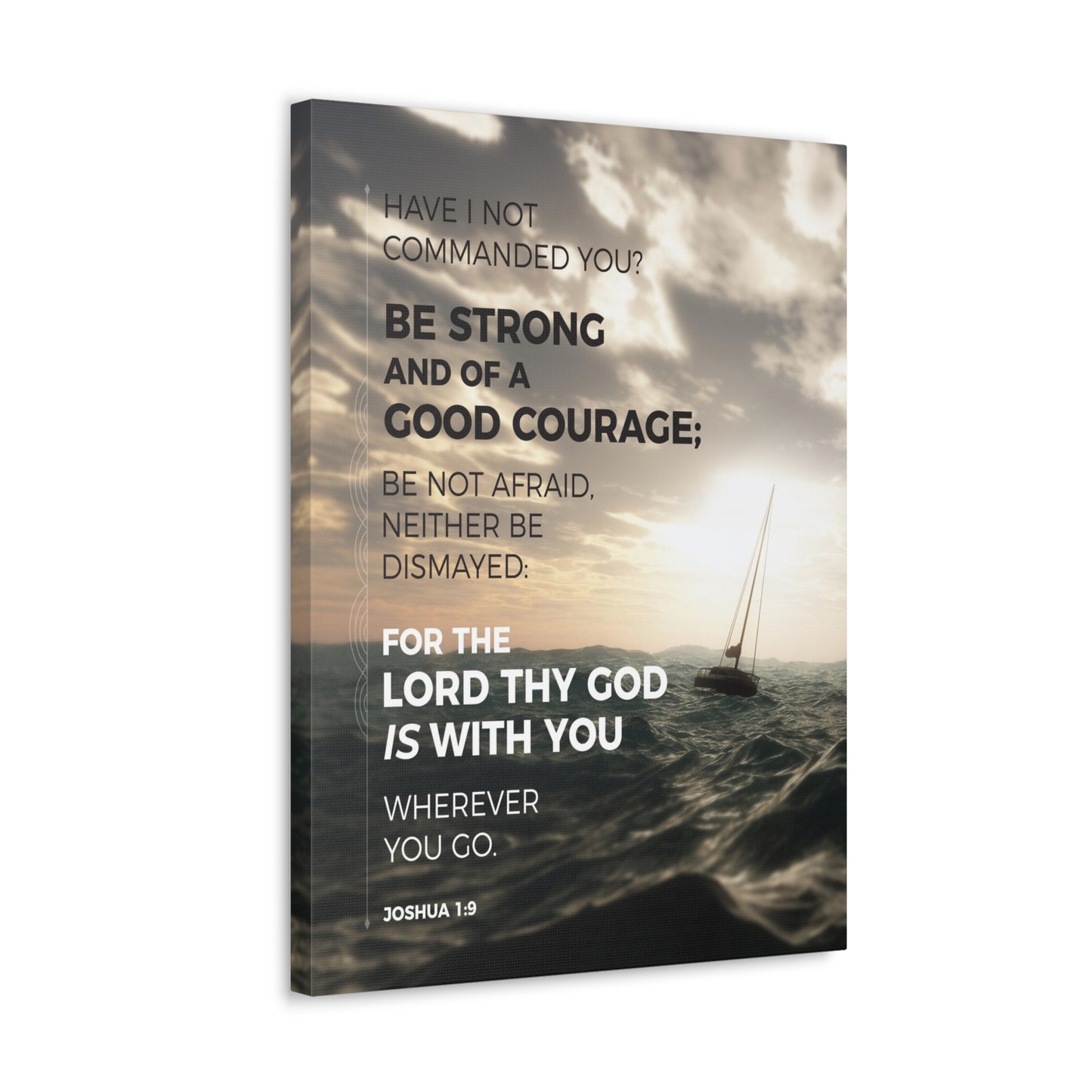 Good Courage Joshua 1:9 Sea Christian Wall Art Bible Verse Print Ready to Hang