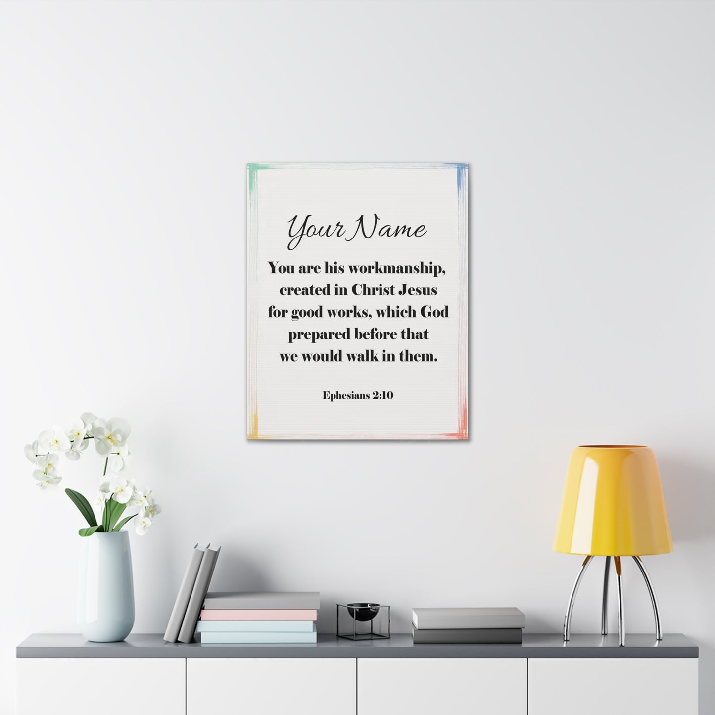 Personalized Ephesians 2:10 Bible Chapter Canvas Christian Wall Art Ready to Hang