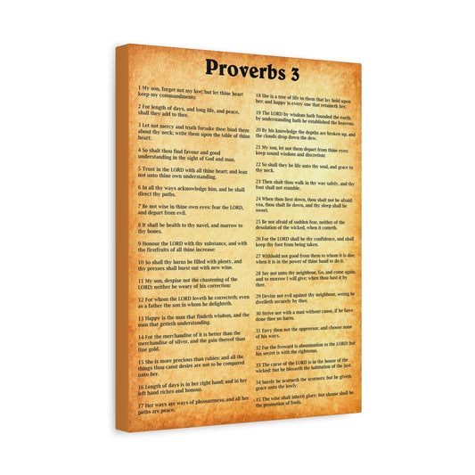 Scripture Walls Proverbs Chapter 3 Gold Bible Canvas Christian Wall Art Ready to Hang Unframed