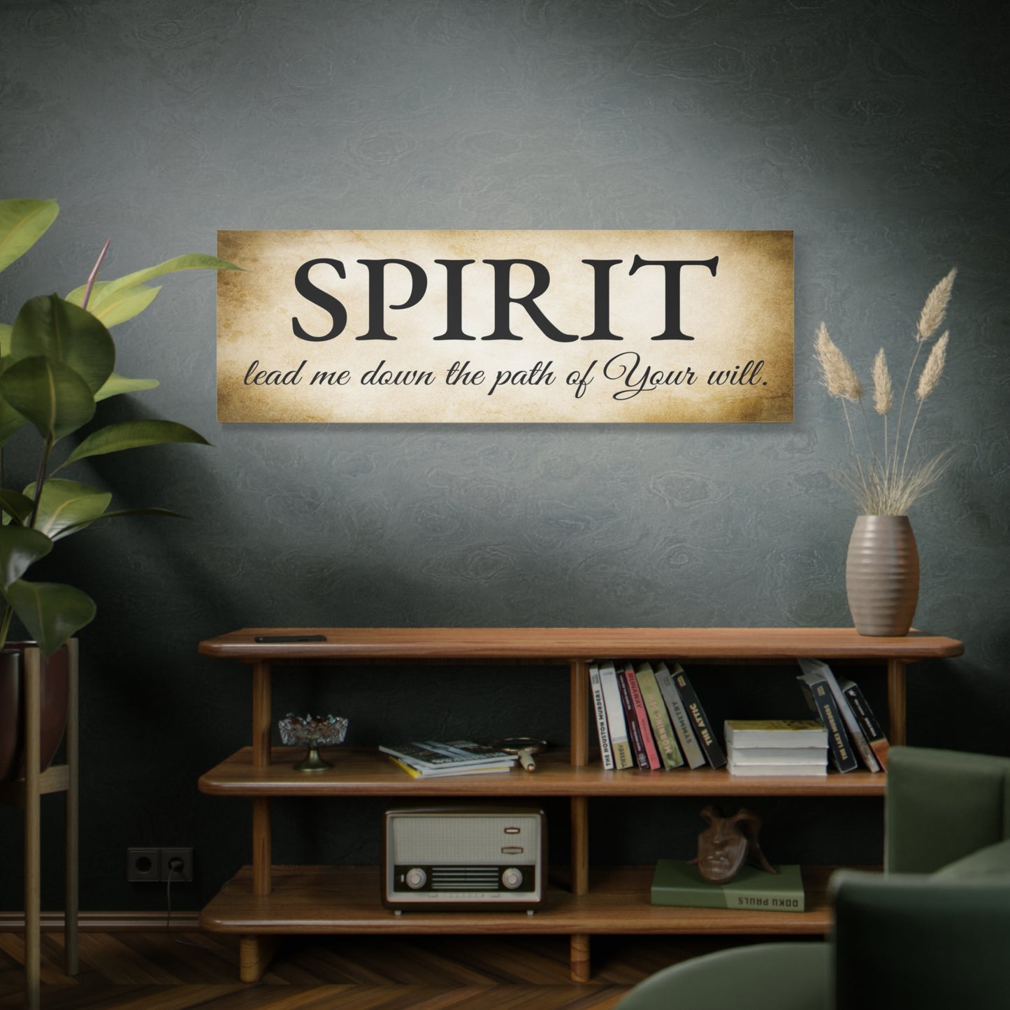 Scripture Walls Spirit Lead Me Gold Bible Verse Canvas Christian Wall Art Ready to Hang Unframed
