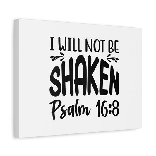 Scripture Canvas I Will Not Be Shaken Psalm 16:8 Christian Wall Art Bible Verse Print Ready to Hang
