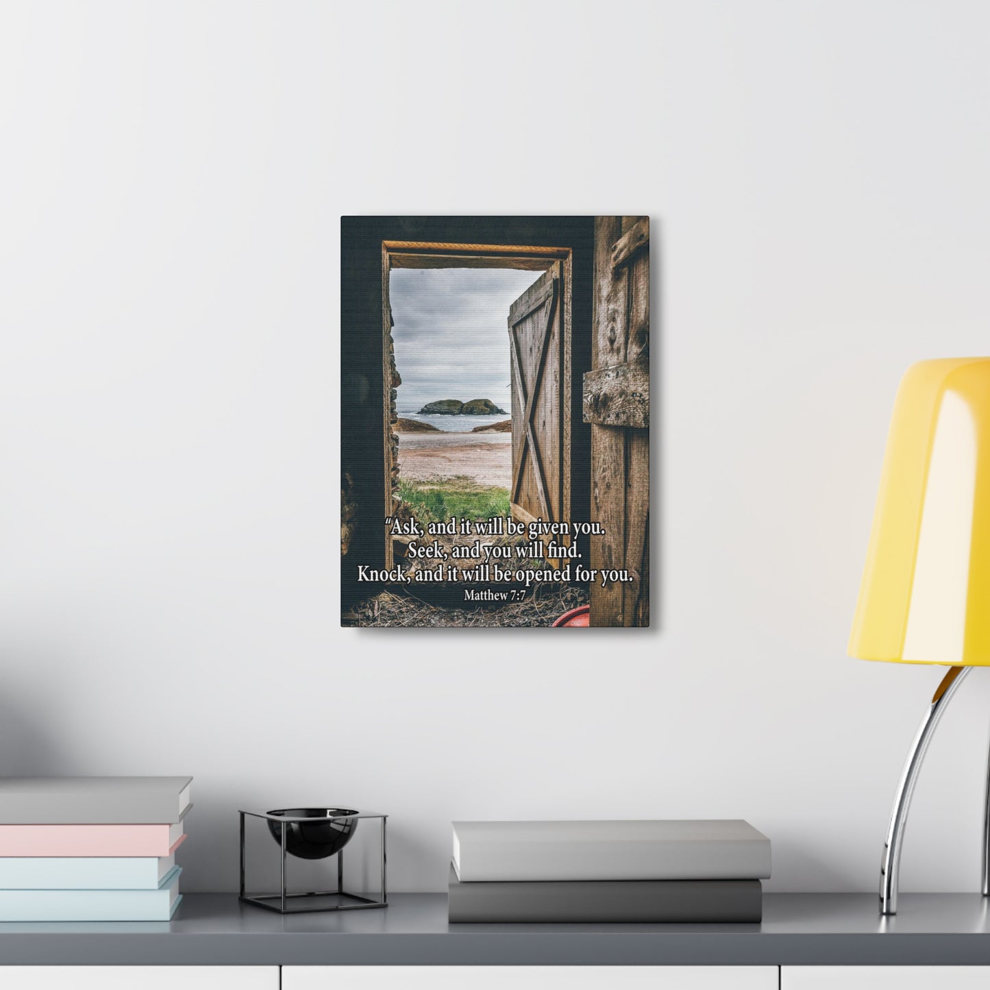 Ask & You Shall Receive Mathew 7:7 Christian Wall Art Bible Verse Print Ready to Hang