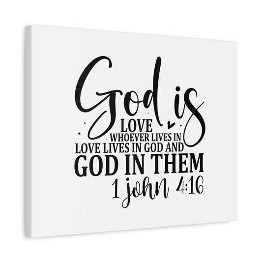 Scripture Canvas God Is Love 1 John 4:16 Christian Wall Art Bible Verse Print Ready to Hang
