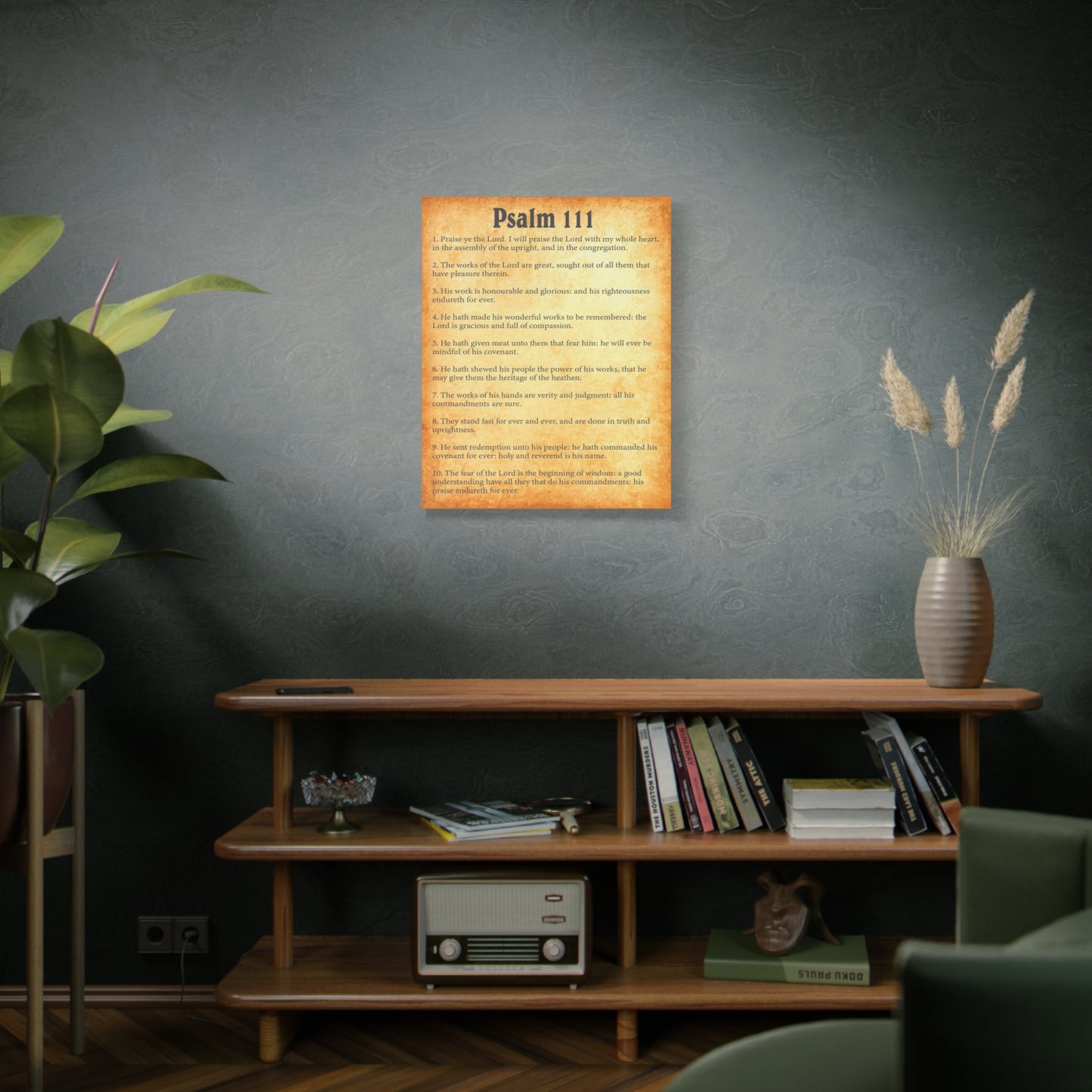 Scripture Walls Psalm 111 Gold Bible Chapter Canvas Christian Wall Art Ready to Hang