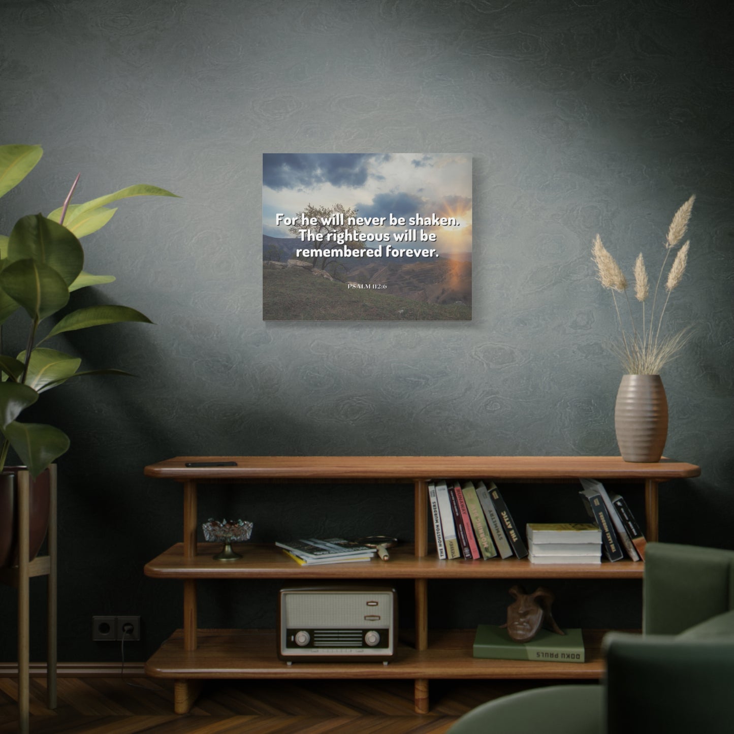 Scripture Canvas Remembered Forever Psalm 112:6 Christian Wall Art Bible Verse Print Ready to Hang