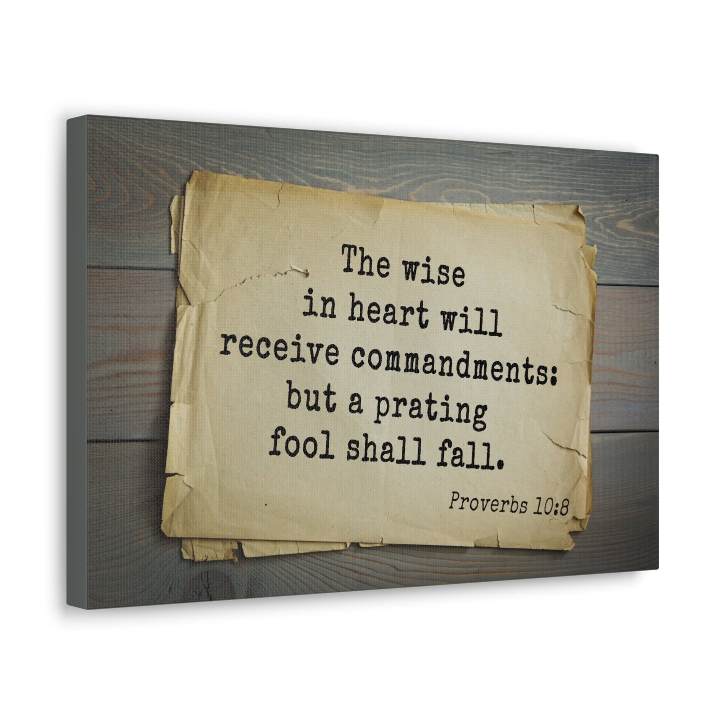 The Wise Proverbs 10:8 Christian Wall Art Bible Verse Print Ready to Hang