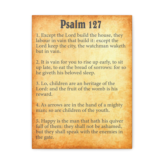 Scripture Walls Psalm 127 Gold Bible Chapter Canvas Christian Wall Art Ready to Hang