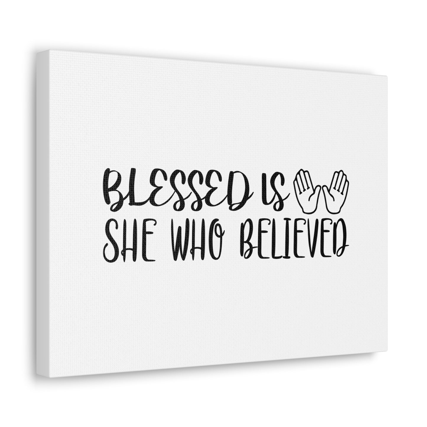 Blessed Is She Who Believed Luke 1:45 Hands Christian Wall Art Bible Verse Print Ready to Hang