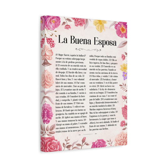 Scripture Walls La Buena Esposa Proverbios 31:10 Spanish Bible Verse Canvas Christian Wall Art Ready to Hang