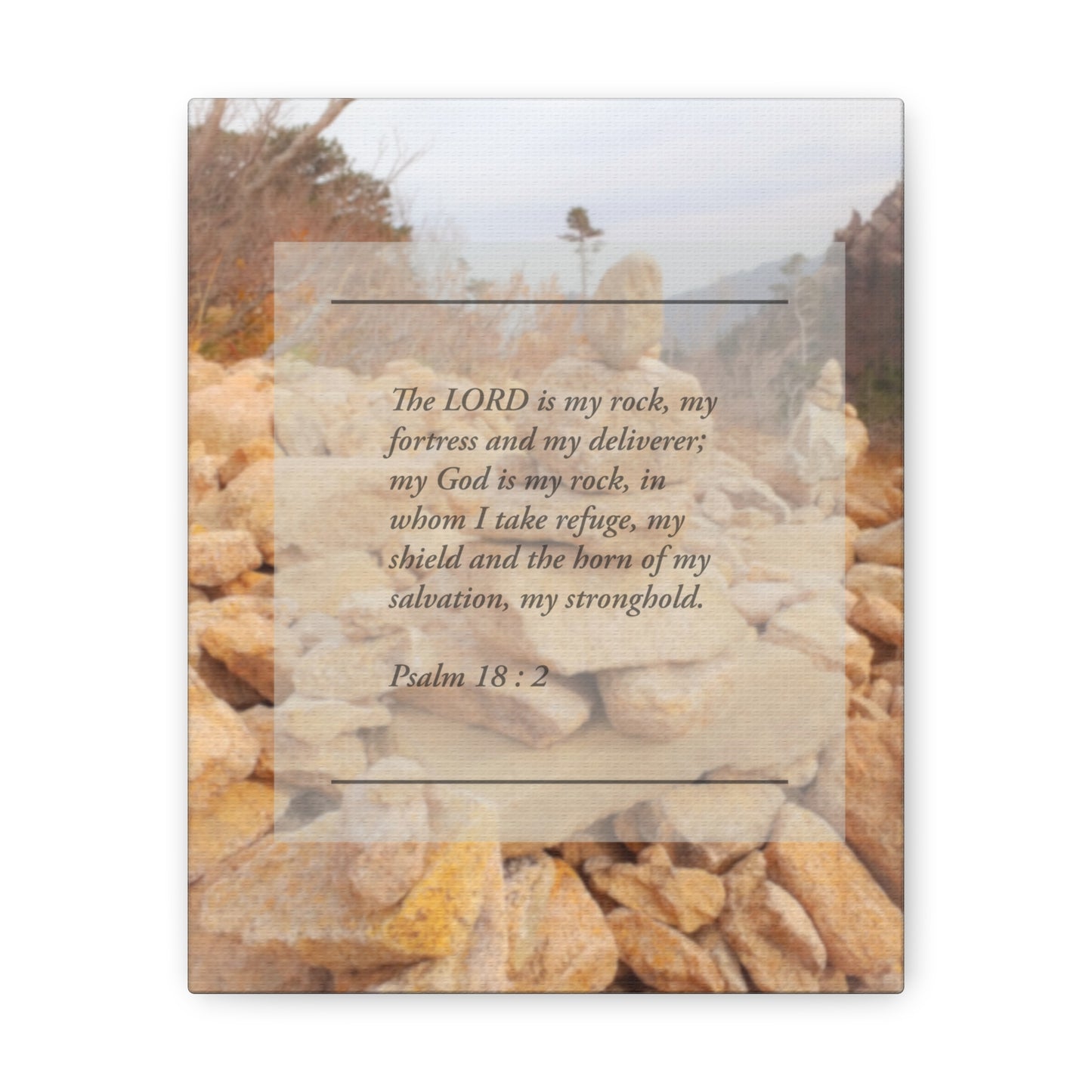 Horn Of My Salvation Psalm 18:2 Bible Verse Canvas Christian Wall Art Ready to Hang