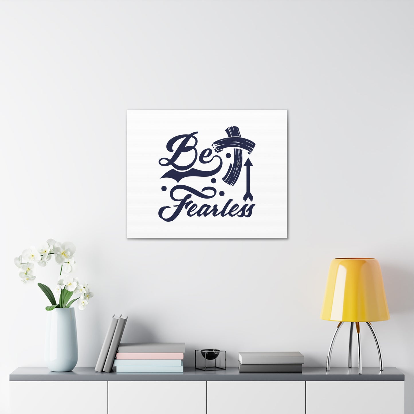Be Fearless 2 Timothy 1:7 Blue Cross Christian Wall Art Bible Verse Print Ready to Hang
