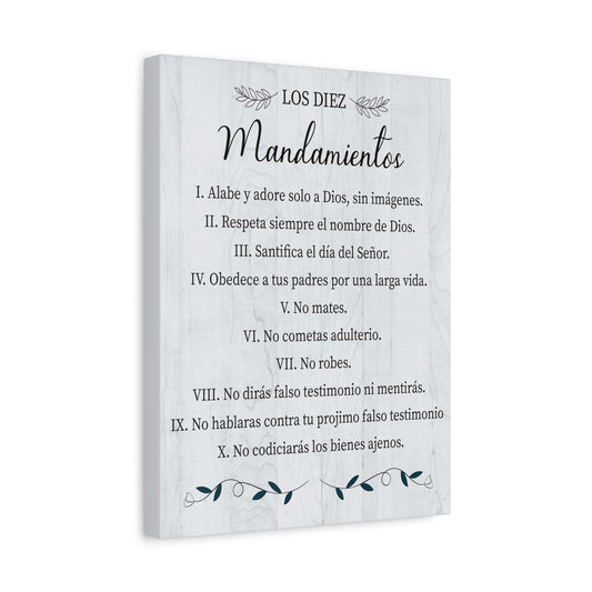Los Diez Mandamientos 10 Commandments Exodus 20:2-17 Spanish Portrait Christian Wall Art Bible Verse Print Ready to Hang