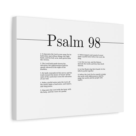 Scripture Canvas Shall He Judge The World Psalm 98 Christian Wall Art Bible Verse Print Ready to Hang
