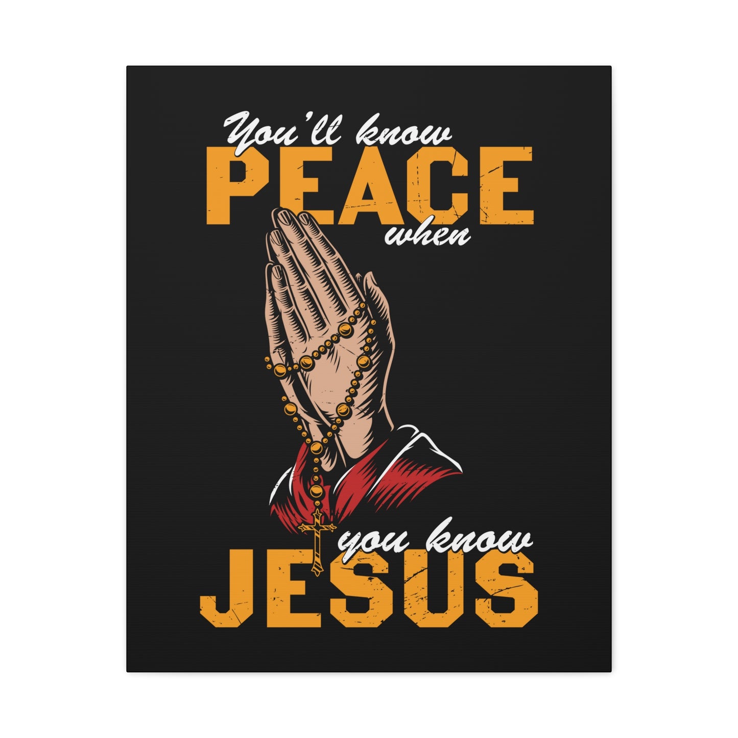 You'll Know Peace Rosary Psalms 96:1-13 Christian Wall Art Bible Verse Print Ready to Hang