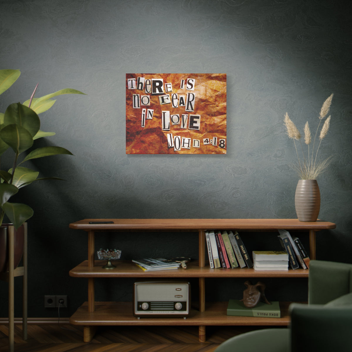 Scripture Canvas In Love John 4:18 Christian Wall Art Bible Verse Print Ready to Hang