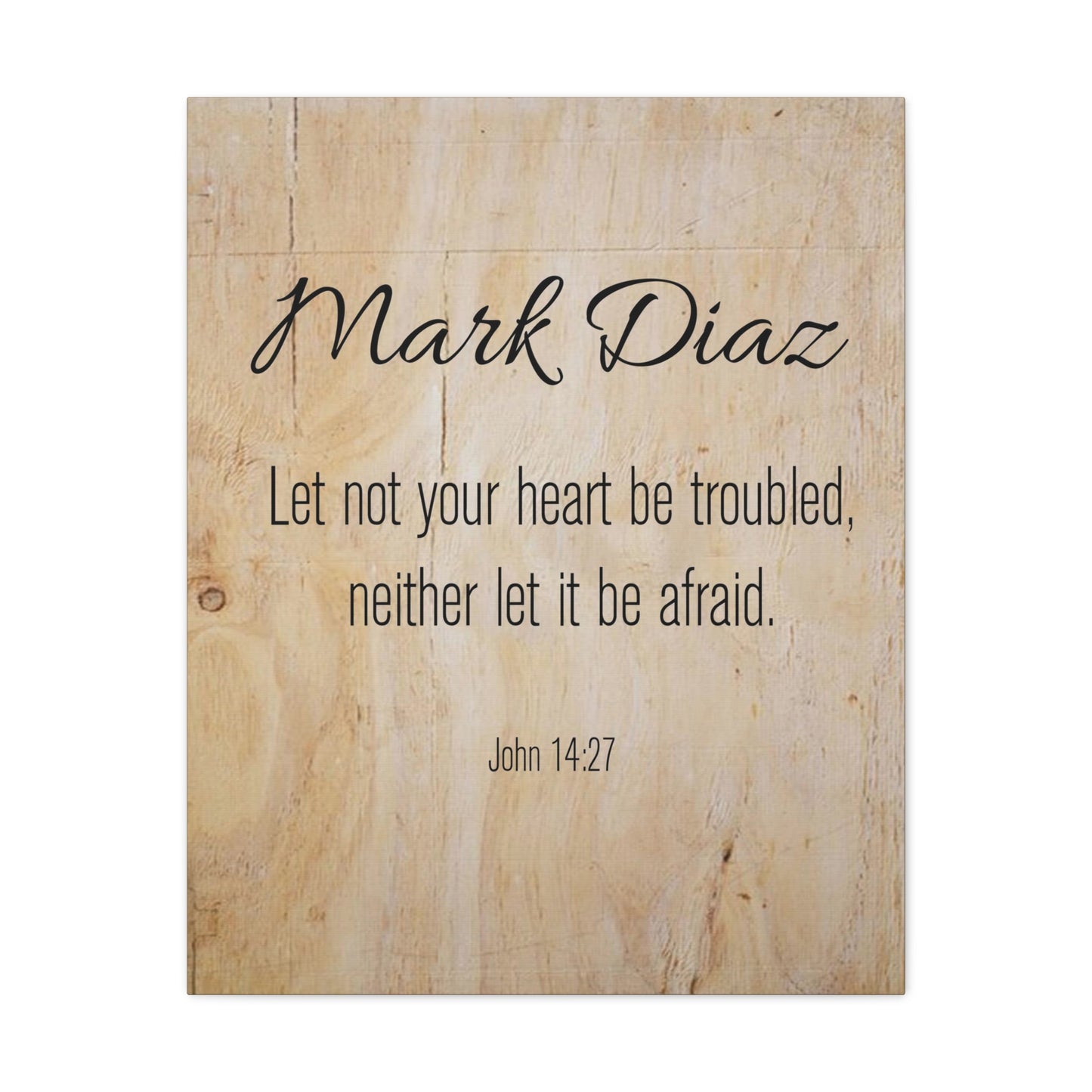 Personalized No Fear No Trouble John 14:27 Bible Chapter Canvas Christian Wall Art Ready to Hang