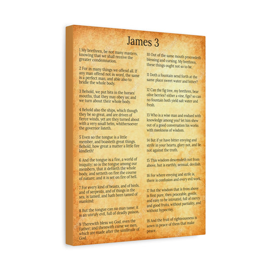 Scripture Walls James 3 Chapter Gold Control The Tongue Christian Wall Art Print Ready to Hang Unframed