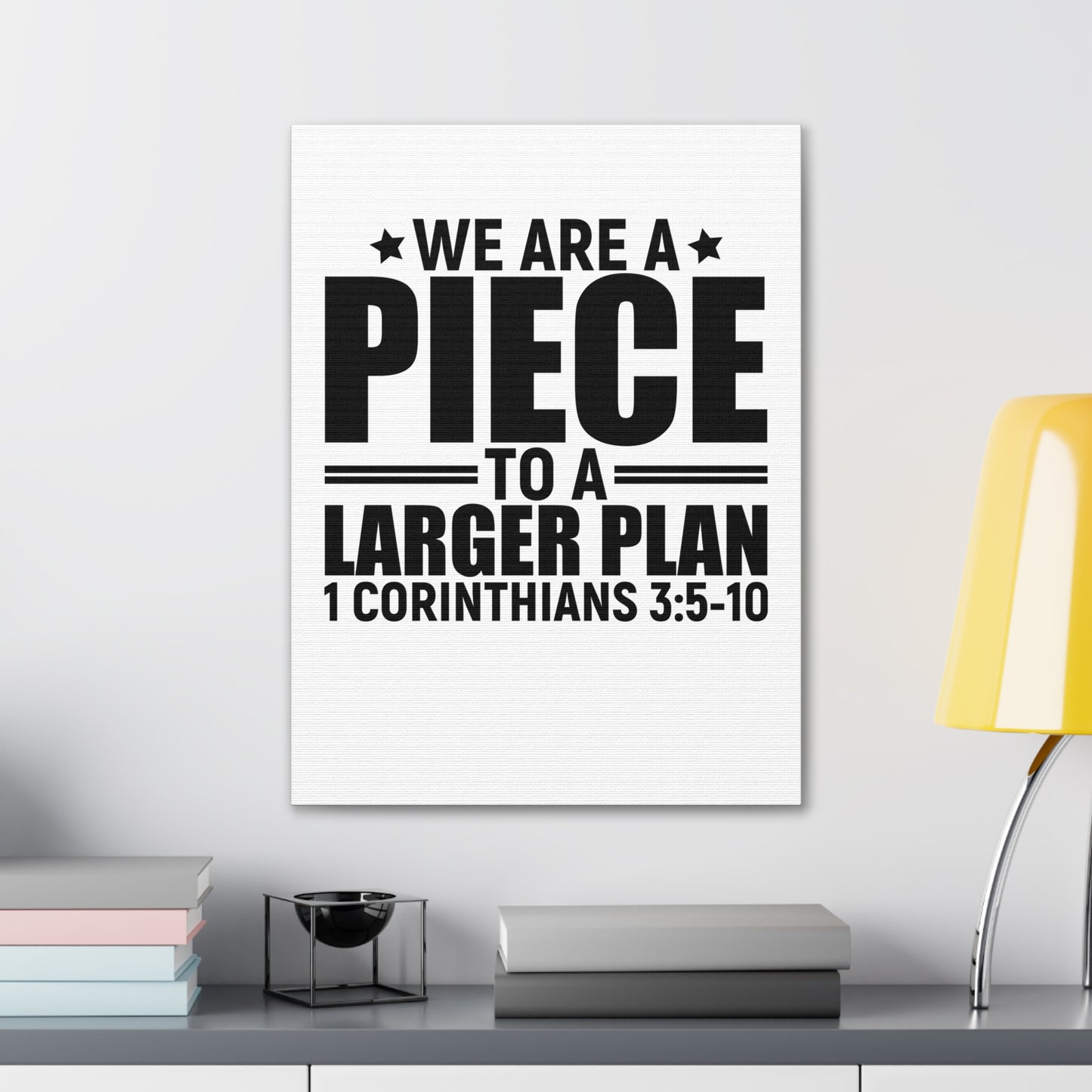 1 Corinthians 3:5-10 We Are a Piece Bible Verse Canvas Christian Wall Art Ready to Hang Unframed