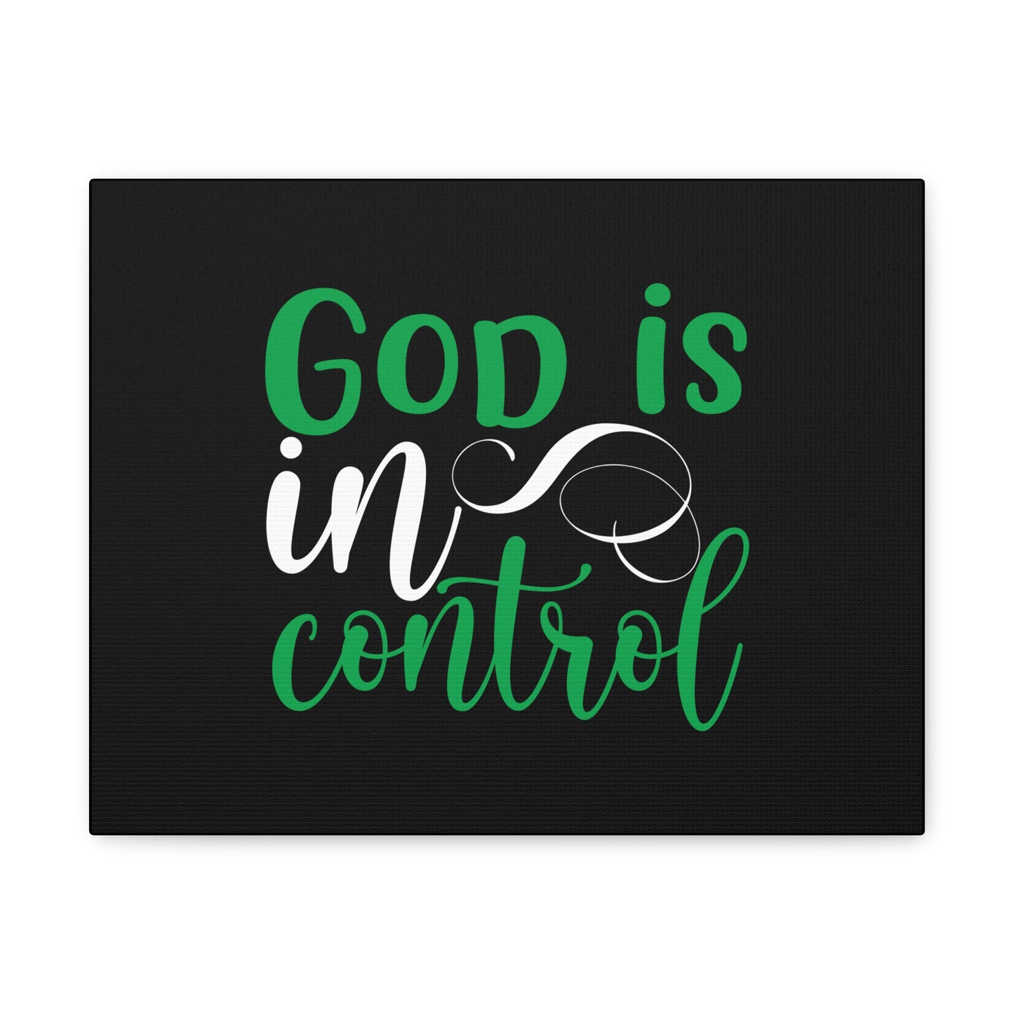 God Is In Control Psalm 27:1 Green Christian Wall Art Bible Verse Print Ready to Hang