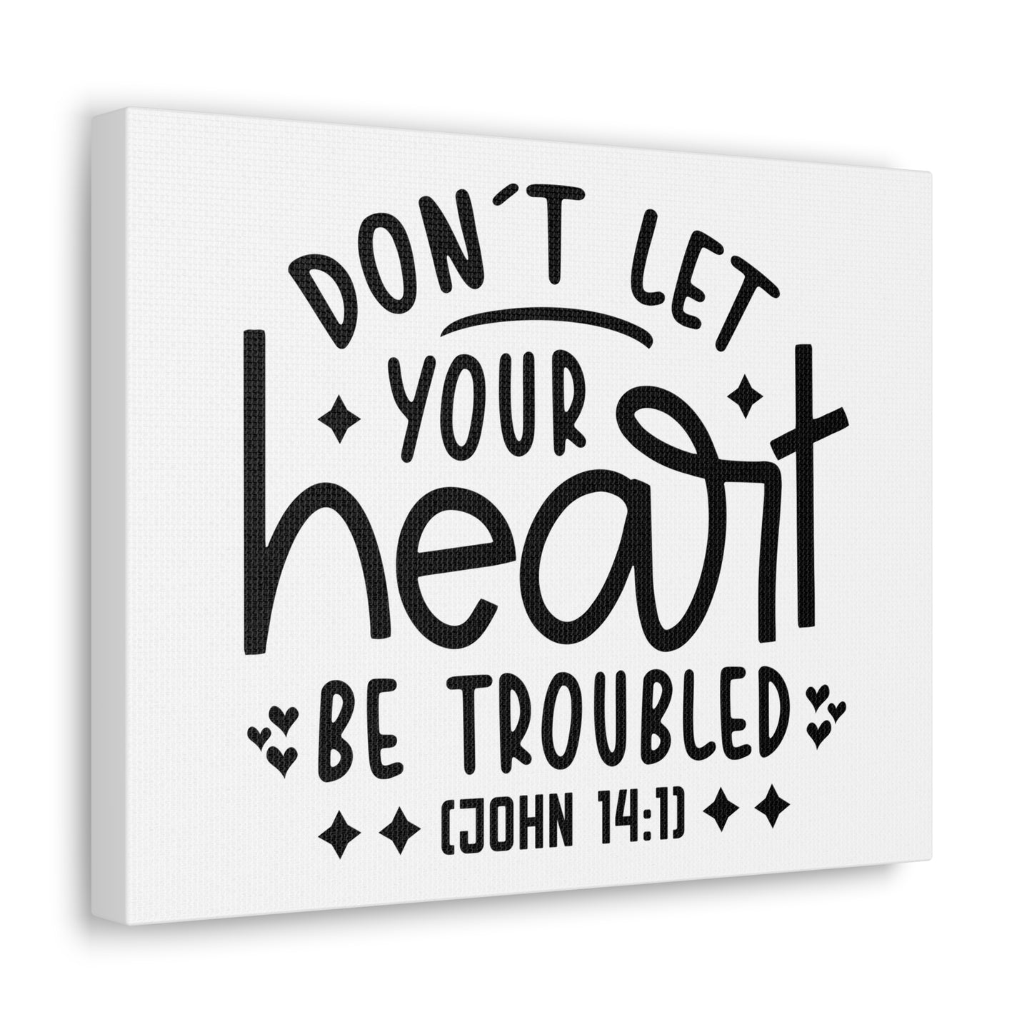 Your Heart John 14:1 Star Heart Bible Verse Canvas Christian Wall Art Ready to Hang