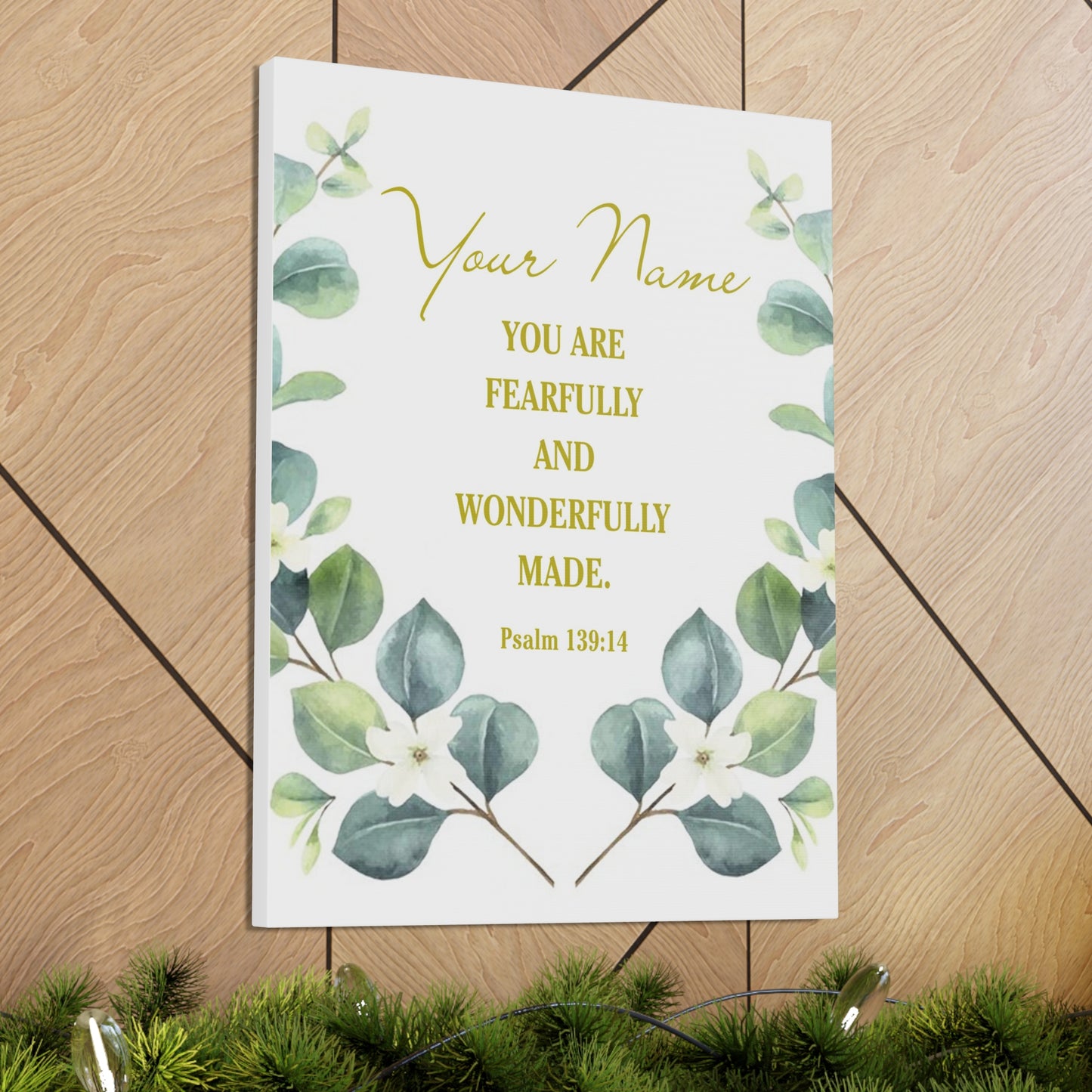 Personalized Psalm 139:14 Bible Verse Canvas Christian Wall Art Ready to Hang