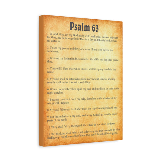 Scripture Walls Psalm 63 Gold Bible Chapter Canvas Christian Wall Art Ready to Hang