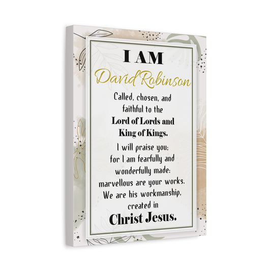 Personalized Called Chosen in Christ's Workmanship Bible Chapter Canvas Christian Wall Art Ready to Hang